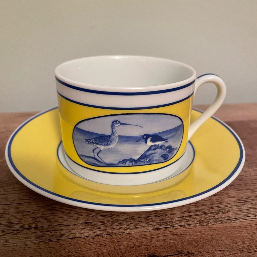 Lynn Chase Costa Azzurra flat cup and saucer set